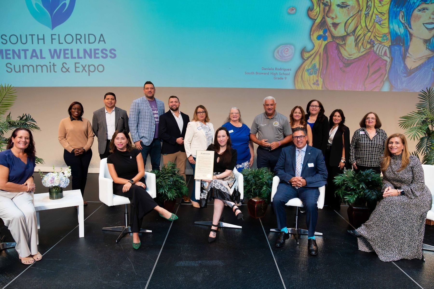 Vendor table in lobby during expo networking